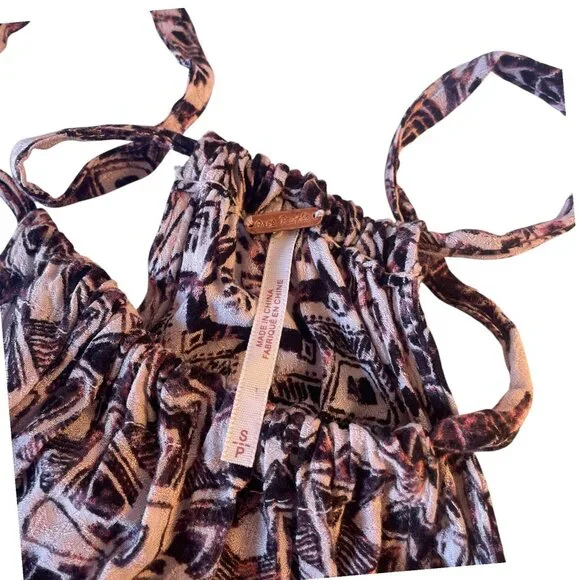 Free People Simone Batik Print Halter Mini Dress SZ S Boho Festival - Picture 5 of 10